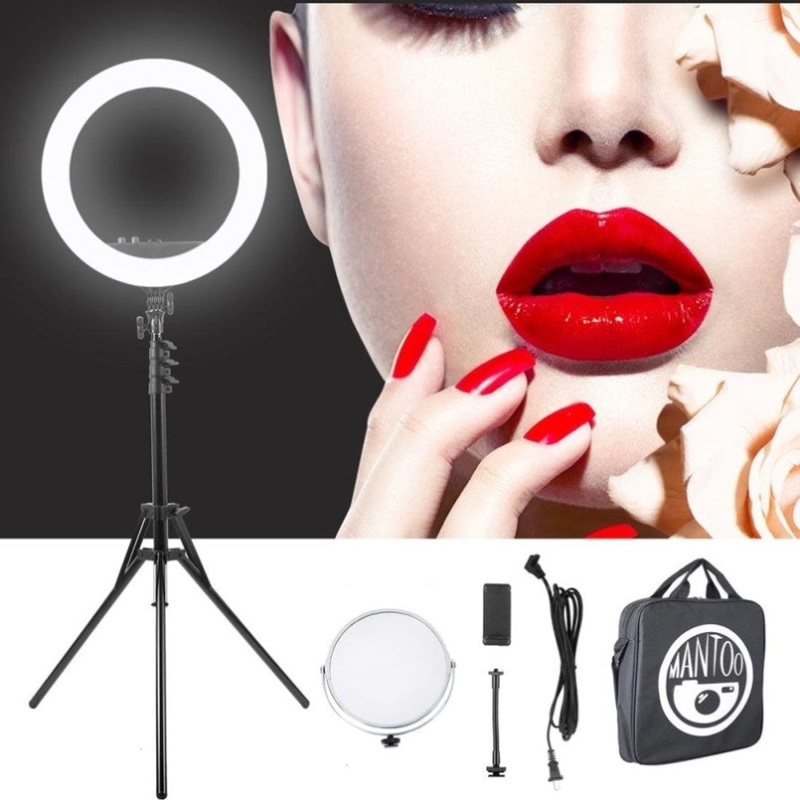 12 Two-Colour Dimmable Ring Fill Light With Tripod – 28W 100-240V PRL-0963PCM