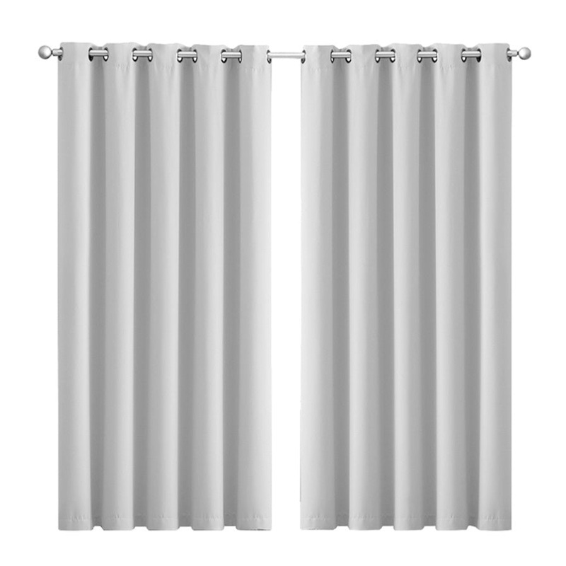 2x Blockout Curtains Panels 3 Layers Grey CD1003-180X230-GY