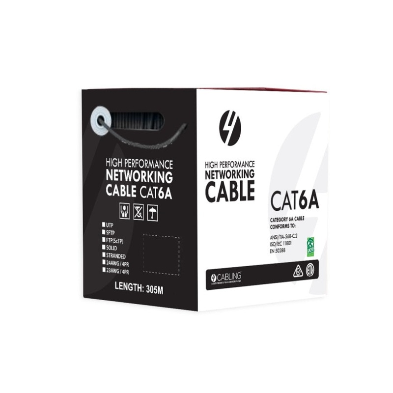 4C | CAT6A U/UTP 23AWGx4P, LSZH Jacket | Supplied on Plastic Reel | 305m Grey SLD.C6AUUTP.GREY.LSZH