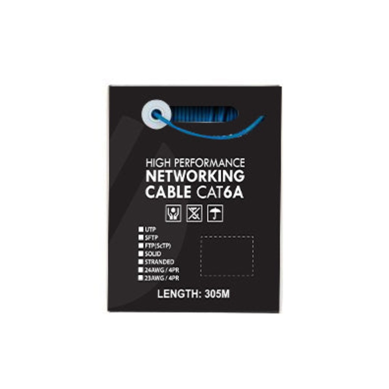 4C | CAT6A U/UTP 23AWGx4P, PVC Jacket | Supplied on Plastic Reel | 305m Blue SLD.C6AUUTP.BLUE