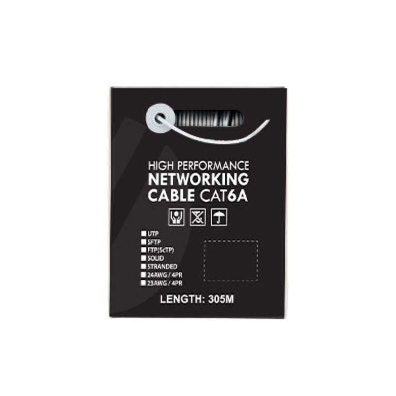4C | CAT6A U/UTP 23AWGx4P, PVC Jacket | Supplied on Plastic Reel | 305m White SLD.C6AUUTP.WHITE