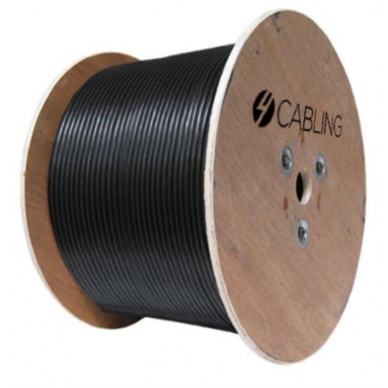 CAT6 UTP LAN Outdoor UV Stabilised Cable on a Reel | 305m Roll Black SLD.C6UTP.UV.BLACK