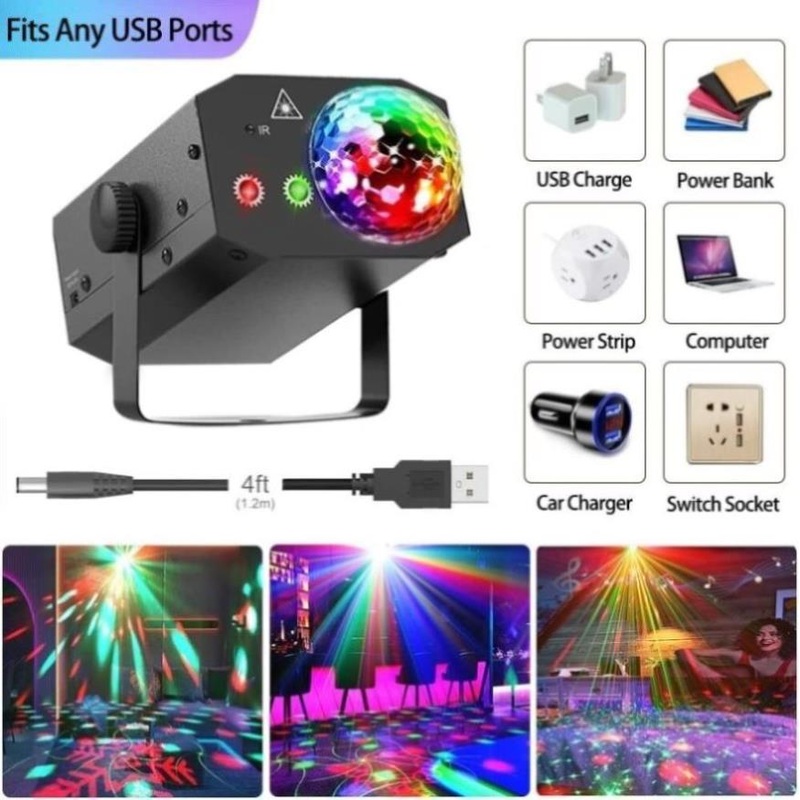 Dance Party Disco Ball Dj Disco Rave Stage Strobe Laser Lights Remote Control V201-W12782862