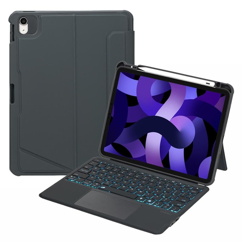 10.9 Ipad 10Th Gen 2022 Bluetooth Keyboard Leather Case With Touch Backlight And Split Design PRL-102801400ADE