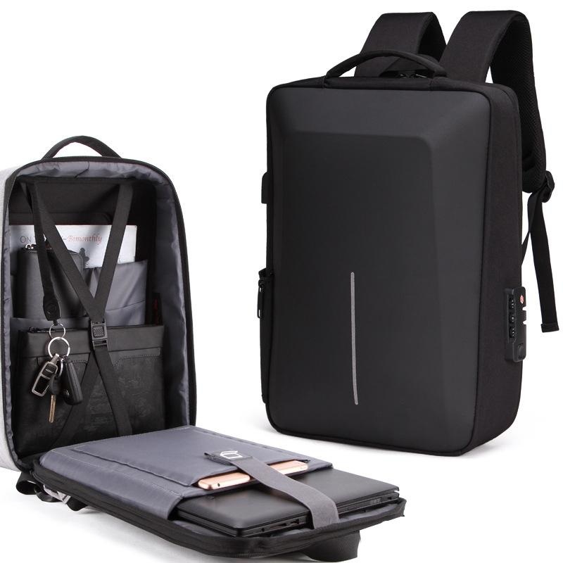 Anti-Theft Hard Shell Backpack For Men – Black PRL-1047432060DBT
