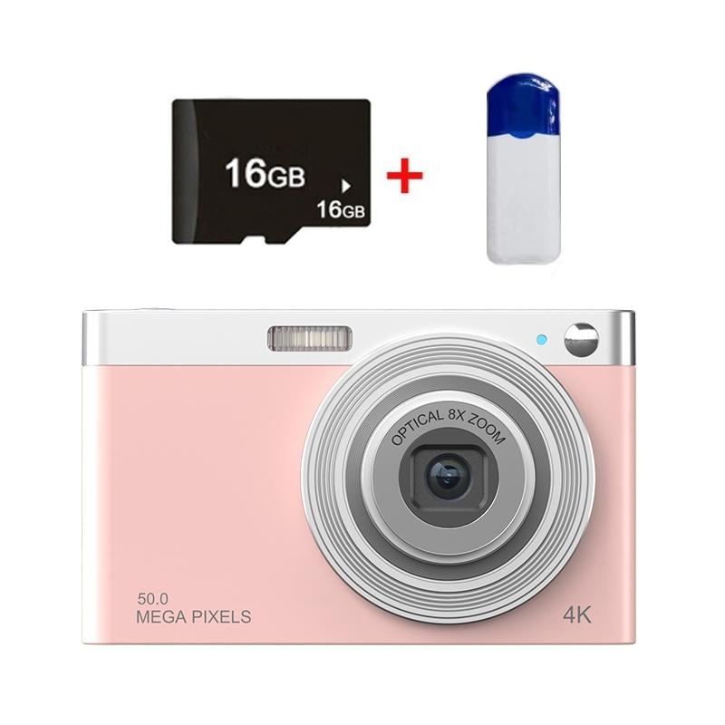 4K 8X Optical Zoom Telescopic Lens Digital Camera With Card Reader & 16G – Pink PRL-1120023060DBT