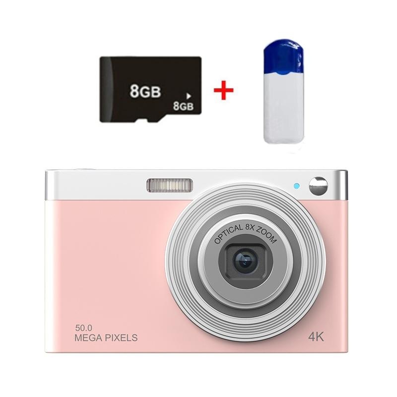 4K 8X Optical Zoom Telescopic Lens Digital Camera With Card Reader & 8G – Pink PRL-0120023060DBT