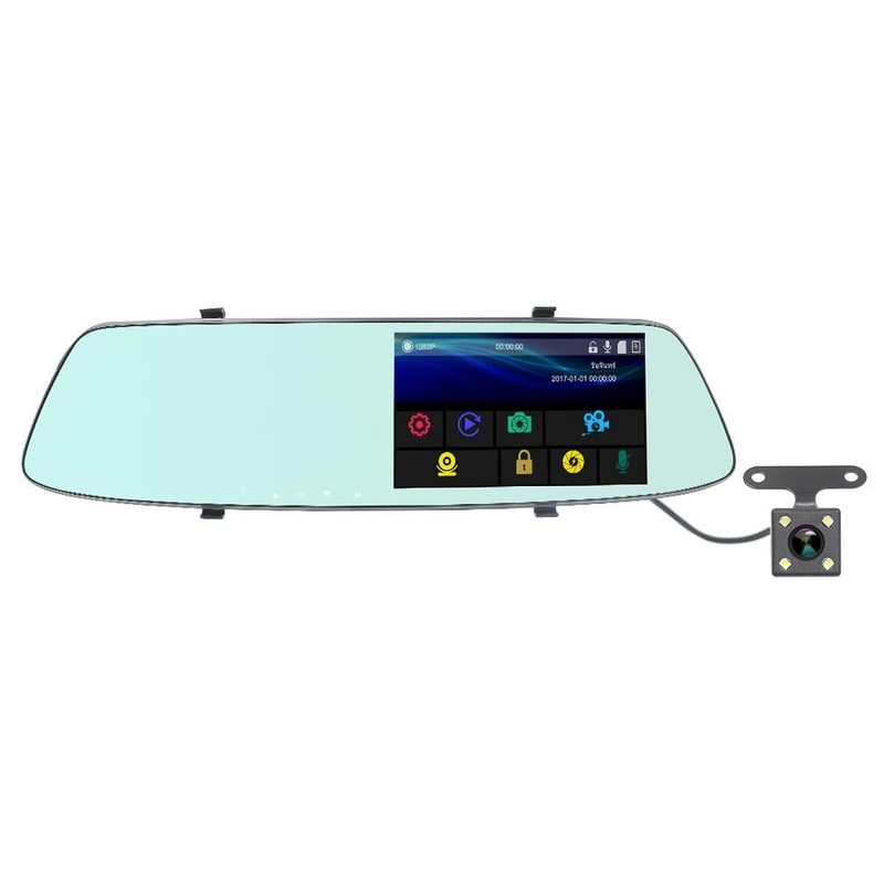 5 Lcd Touch Screen Rear View Mirror Car Recorder With Separate Camera PRL-0233SMC