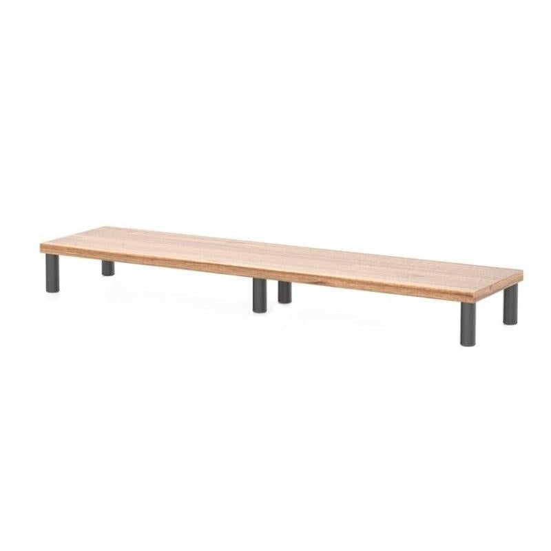Aluminum Alloy Desktop Monitor Stand With Wooden Plate Riser PRL-0275200AYS