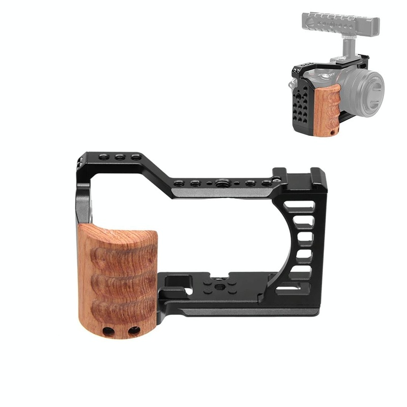 Wood Handle Metal Camera Cage For Sony Alpha 7C Stabilizer Rig PRL-0213UP