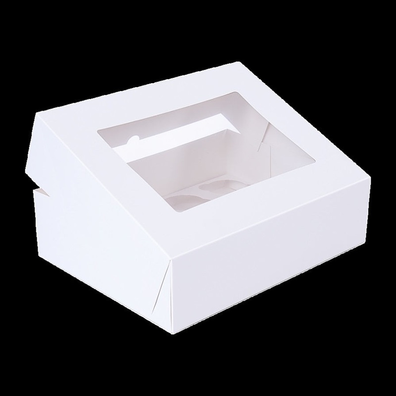 50pcs Cupcake Boxes 12-Hole Laminated Clear Window Face Boxes Favour V63-932041