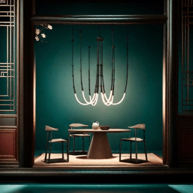 BAMDECOR Minimalistic Retro LED Minimalism Designer Lustre Hanging Lamps Slender-Shape LED Pendant V255-BAM-SLENDER-6L