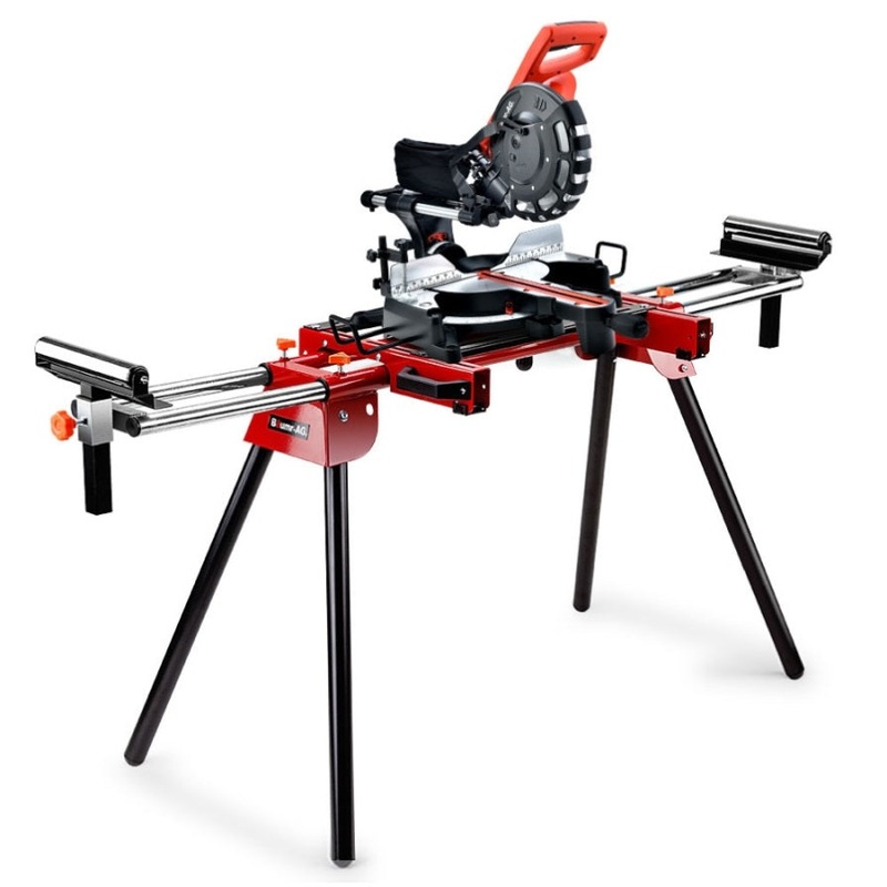 BAUMR-AG 254mm Sliding Compound dual Mitre Drop Saw and Adjustable Stand Combo V219-SAWMTRBM25DF17