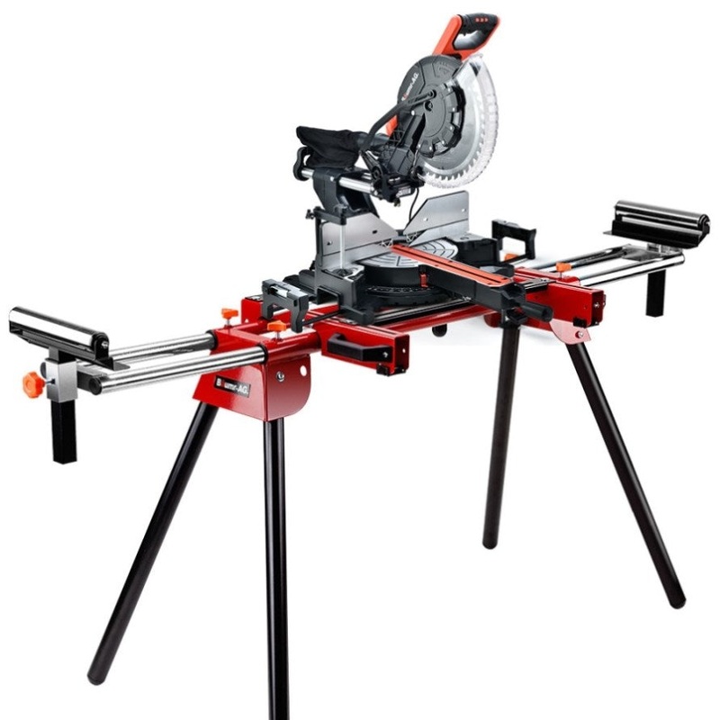 BAUMR-AG 305mm Dual Bevel Sliding Compound Mitre Drop Saw and Adjustable Stand Combo V219-SAWMTRBM30DF17