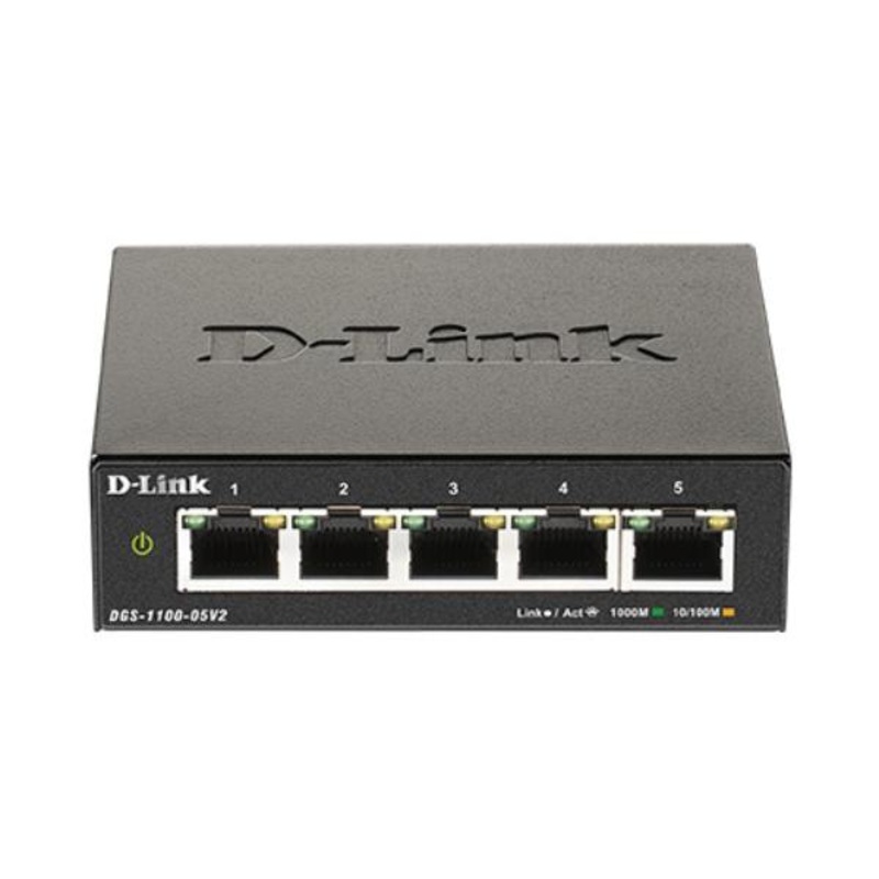 D-Link 5-Port Smart Managed Desktop Switch with 5 RJ45 Ports 16DGS-1100-05V2