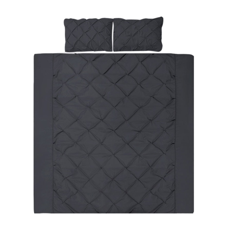 Giselle Bedding Quilt Cover Set Diamond Black Super King QCS-DIAM-BK-SK