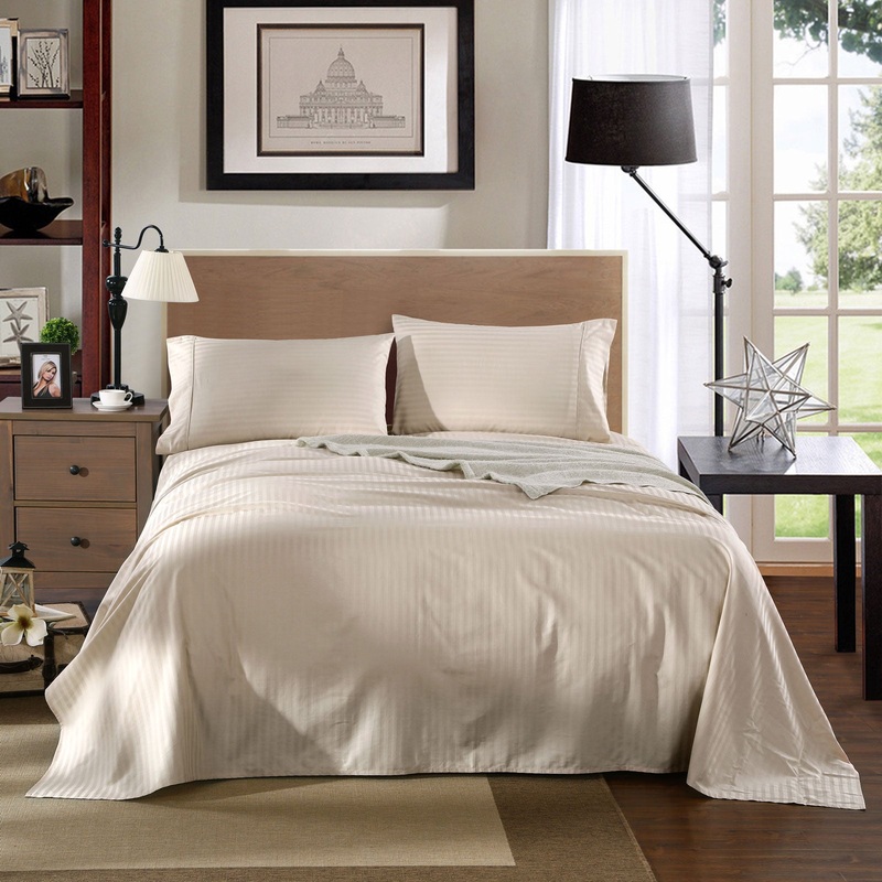 KENSINGTON 1200TC COTTON SHEET SET IN STRIPE-KING – SAND ABM-202141
