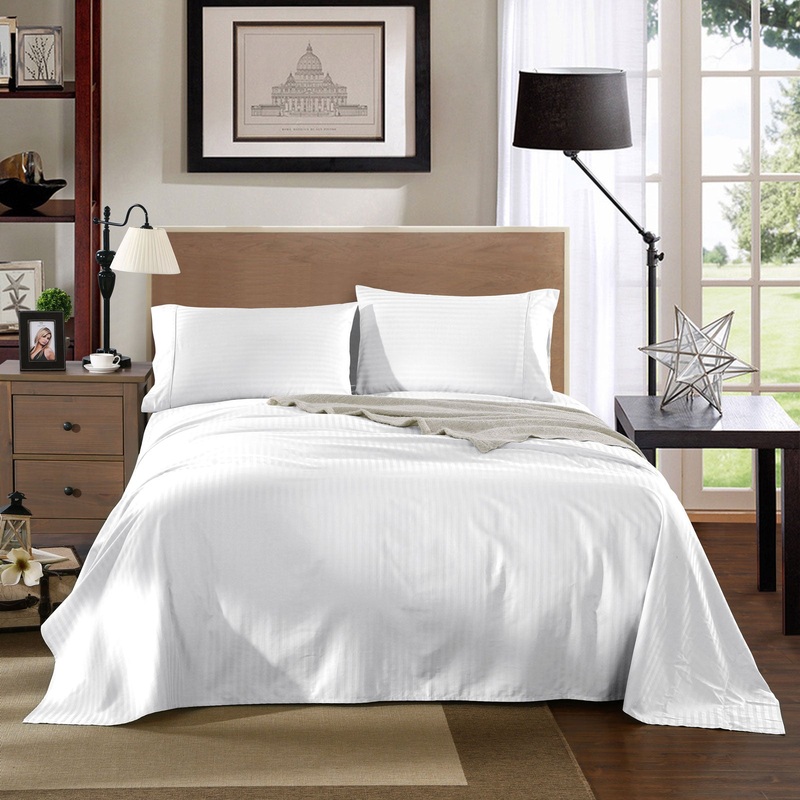 KENSINGTON 1200TC COTTON SHEET SET IN STRIPE-KING – WHITE ABM-202140