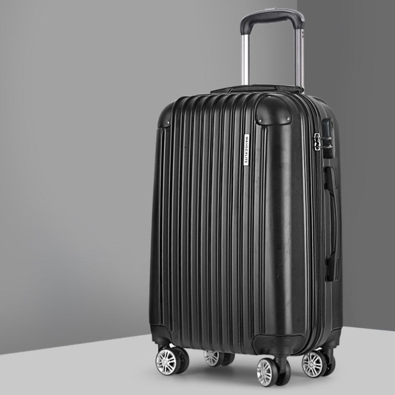 Wanderlite 24 Inch Luggage with TSA Lock Spinner Travel Suitcase Carry On Hard Shell Luggage Case LUG-ABS-CLA-24-BK