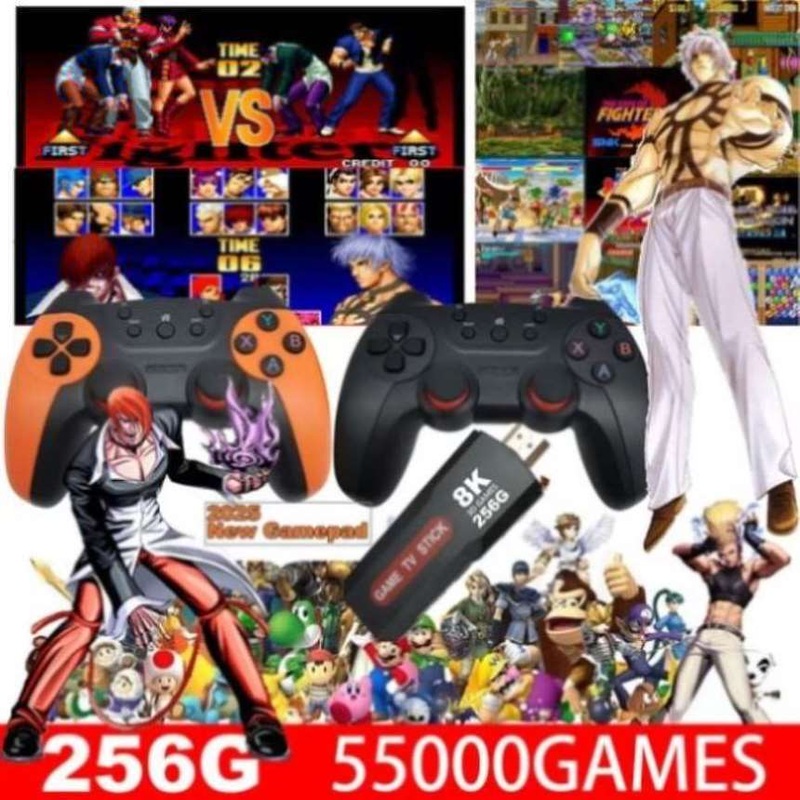 55000+ 4K HDMI Pre-Loaded Retro Game Stick Console 2X Wireless Controller Video V201-GAME0256ANDTF