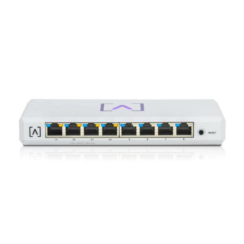 Alta Labs S8-POE 8-Port PoE Switch, Layer 2, 4x 802.3at PoE+ Ports & 4x Non-PoE Ports, 60w PoE 16A-S8-POE