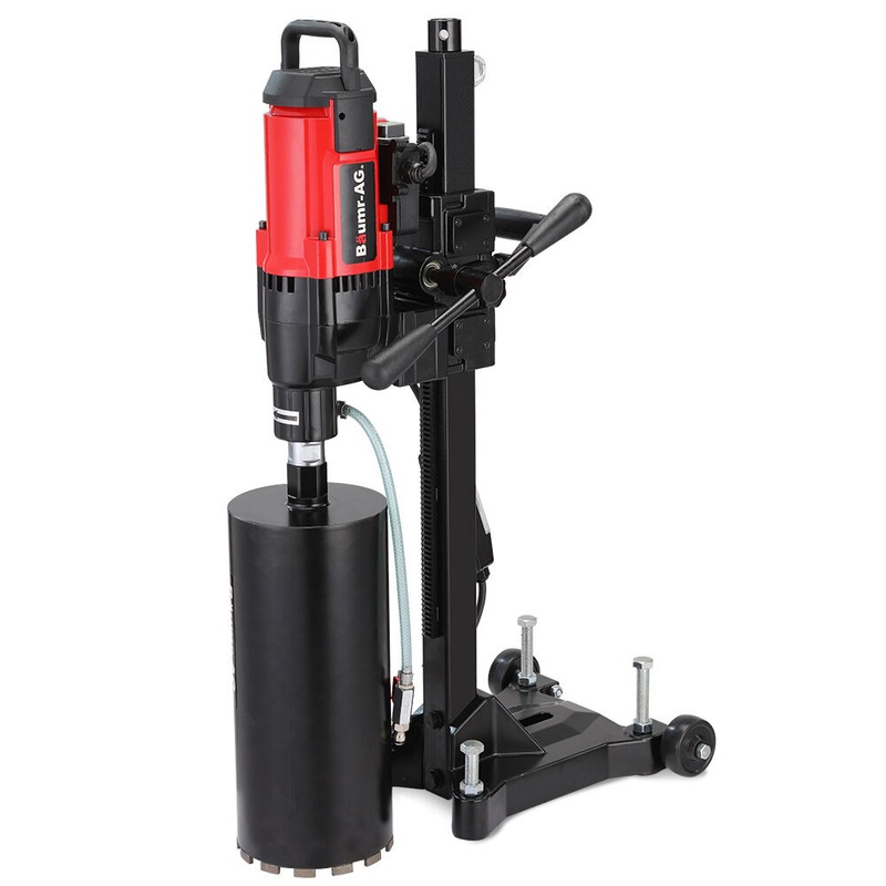 BAUMR-AG 3200W 280mm Wet/Dry Core Drill w/ Wheeled Stand & 127mm Bit Combo, for Concrete Coring Hole V219-DRLCREBM28WA-127