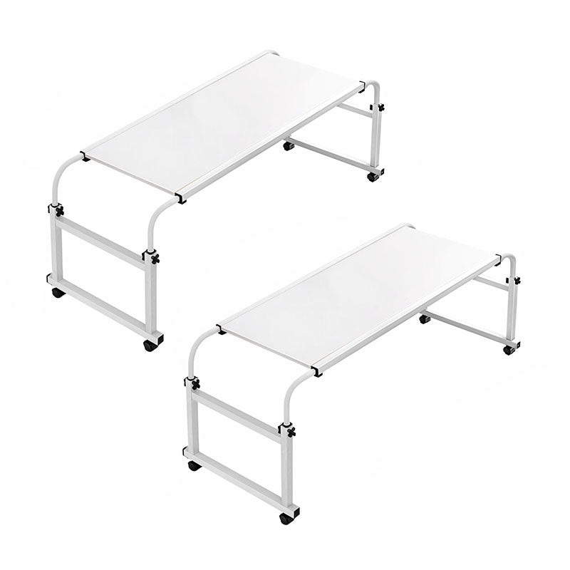 SOGA 2X 140x45cm White Cross Bed Movable Desk Table w/ Adjustable Length & Height SIDETAB30X2