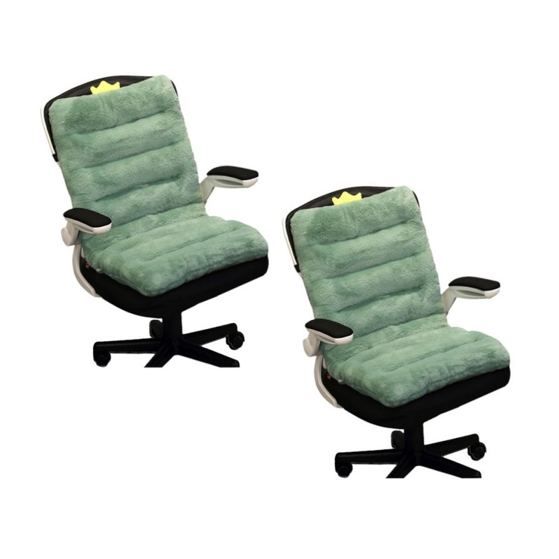 SOGA 2X Green One Piece Dino Cushion Office Sedentary Butt Mat Back Waist Chair Support Home Decor SCUSHION055X2