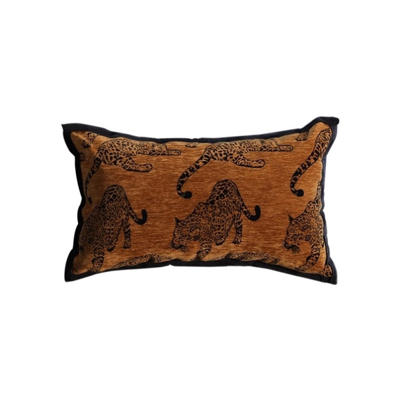 SOGA 30cm Throw Pillow Dark Brown Leopard Lumbar Decorative Cushion for Living Room FRENCHCUSHION300