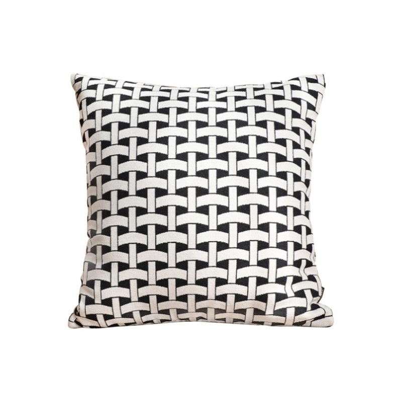 SOGA 50cm Black & White Pattern Throw Pillow Thick Comfort Pro Polyester Fiber Cotton for Home Decor FRENCHCUSHION340