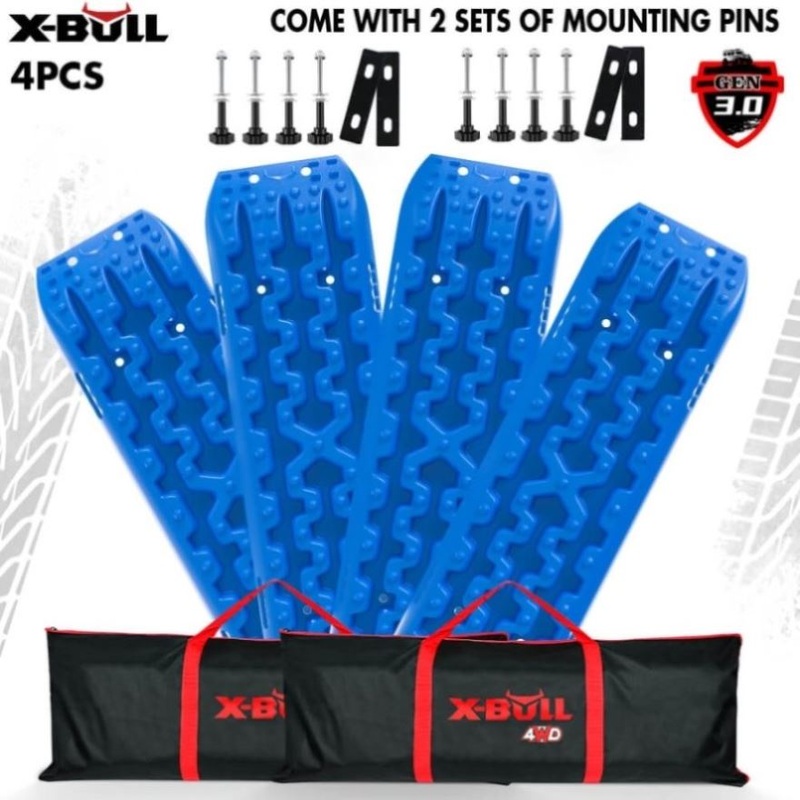 X-BULL Recovery tracks Boards 10T 2 Pairs Sand Mud Snow With Mounting Bolts pins Blue V211-AU-XBRT008-2