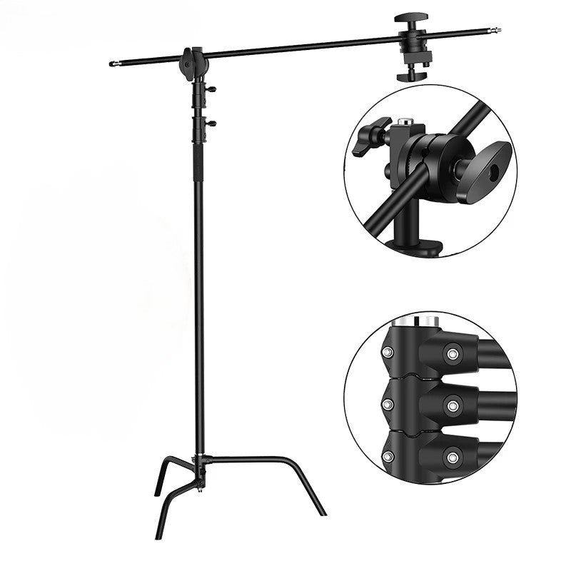 150-330cm Black Heavy Duty C-Stand Adjustable Light Stand Load 20KG Capacity V571-0740111698290
