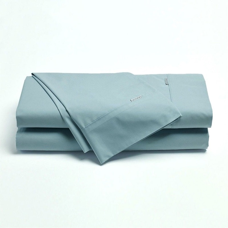 Bianca Heston Cotton Percale Sheet Set Steel Blue Queen V442-BCA-SHEETS-HESTON-STEELBLUE-QS