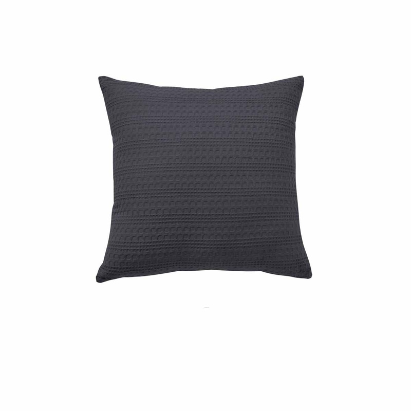 Bianca Kahlani Charcoal Waffle Square Filled Cushion 43 x 43cm V442-BCA-CUSHION-KAHLANI-CHARCOAL-SQ