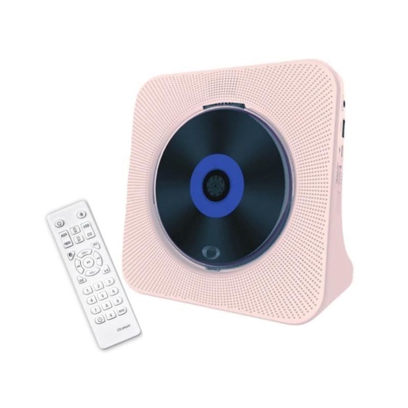Tooleroo USB Rechargeable Desktop CD Player Speaker  Bluetooth Portable Pink V238-SUPDZ-41154856779856