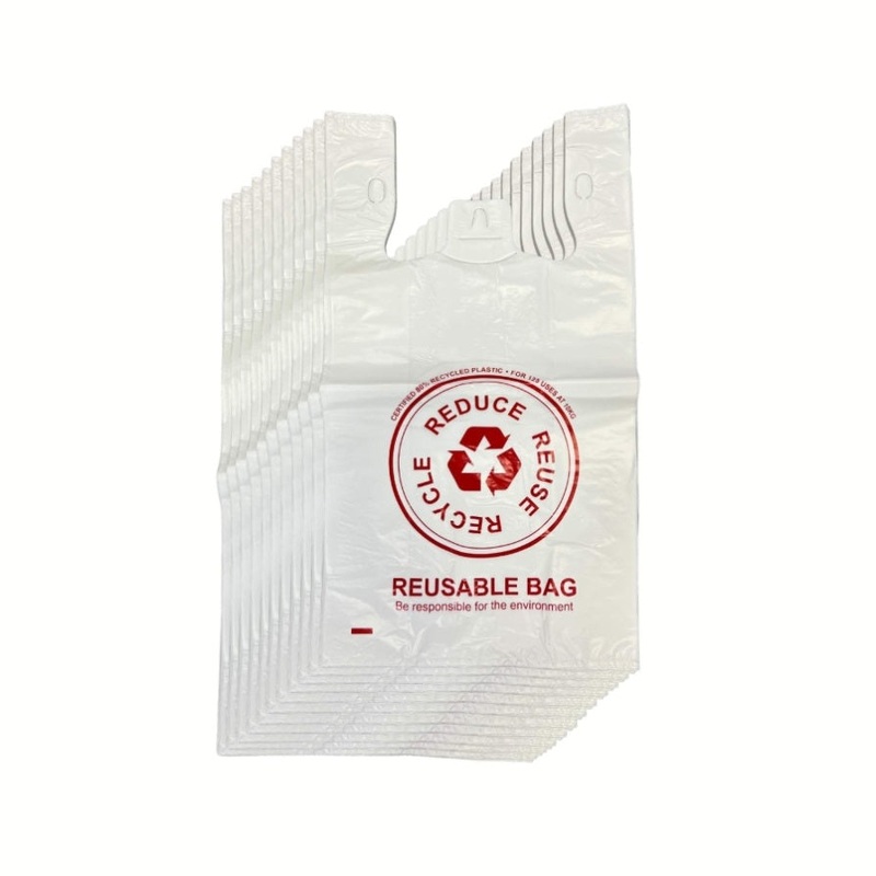 100x Large Reusable Plastic Singlet Shopping Bags – 80% Recycled 38UM Compliant V238-SUPDZ-40992937836624