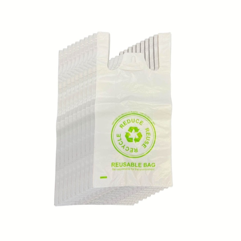 100x Medium Reusable Plastic Singlet Shopping Bags – 80% Recycled 38UM Compliant V238-SUPDZ-40992989347920
