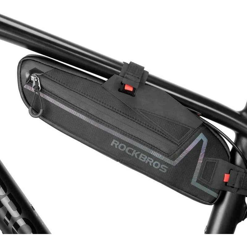 Bike Top or Under Tube Bag Reflective Material Road MTB Mountain Commuter Hybrid Ebike Tourer V382-TUBEBAGRBBLK