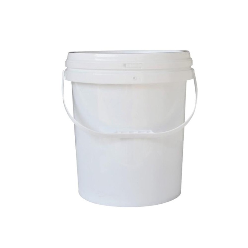 Bulk 10x 10L Plastic Buckets + Lids – Empty White With Handle – Large Food Pail V238-SUPDZ-21934188101712