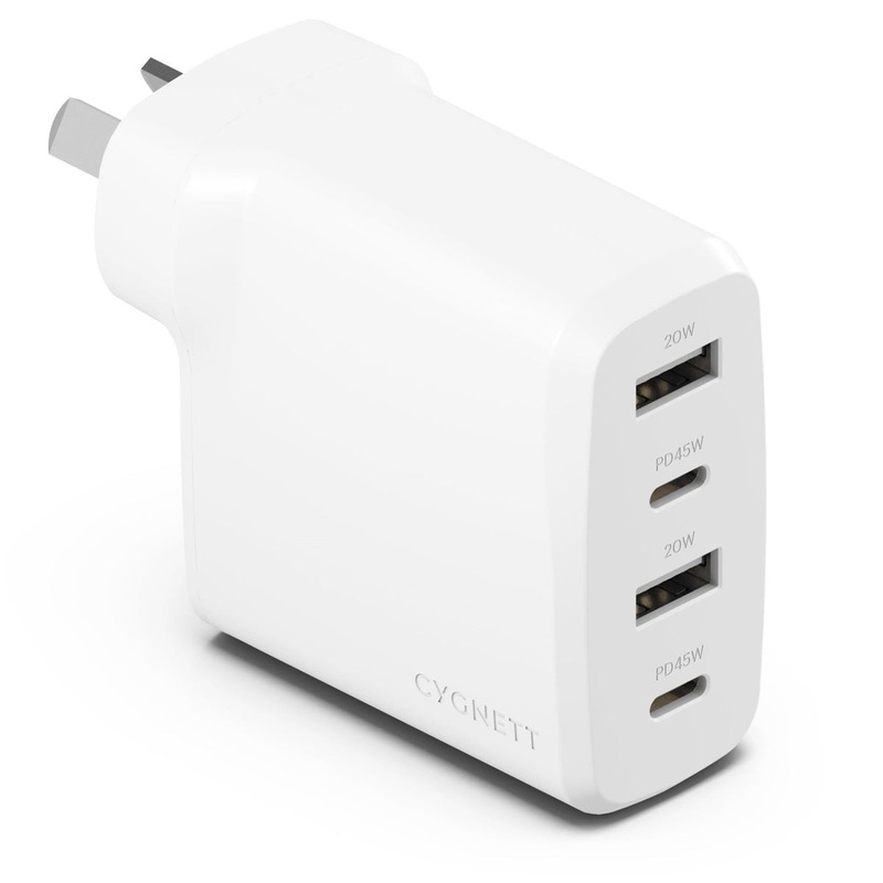Cygnett Powerplus 45W Multiport Wall Charger AU – White V578-CY4769PDWCH