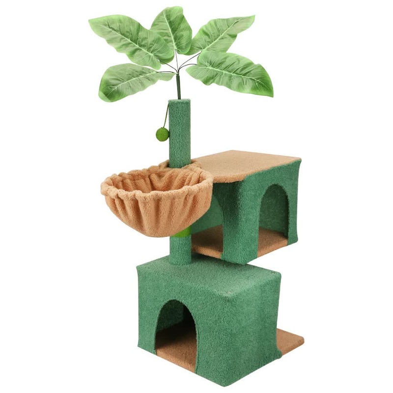 VaKa 1.1M Cat Tree Scratching Post Palm Tree Cat Post Dangling Balls Cat Toy V465-51028