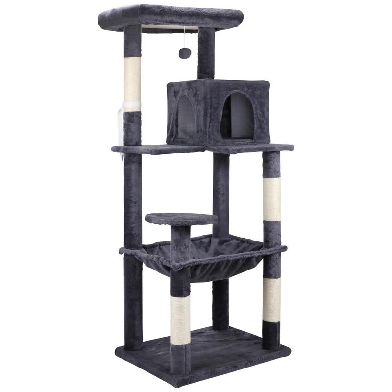 VaKa 143cm Cat Tree Scratching Post Scratcher Tower Condo House Furniture Wood V465-51026