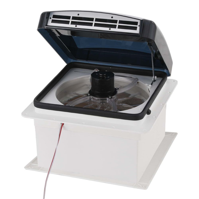Weisshorn Caravan Air Vent Roof Hatch 12V Shower Fan Reversible Airlfow Rainy Use Camper CV-VENT-42X42X11-FAN-GY