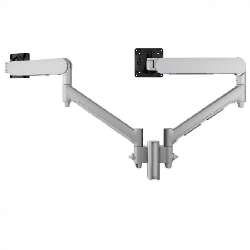Atdec AWMS-2-D13 Dual Dynamic Monitor Arms on 135mm Post. Max Load: 8kg, Grommet Clamp Desk Fixing, 13AWMS-2-D13T-G-S