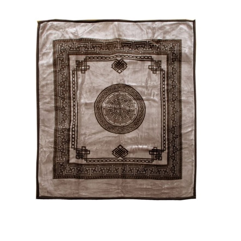 1000GSM Olympia Greek Key Luxury Quality 2 Ply Mink Blanket Queen Taupe V442-ATX-BLANKET-1000GSMOLYMPIA-TAUPE-QS