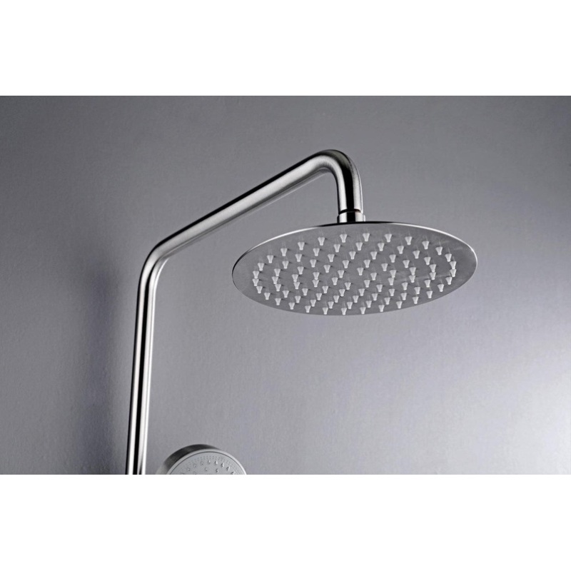 2023 Brushed Nickel Solid Stainless Steel 304 made shower set w diverter 200 mm head sprayer hand V549-NICKELSHOWERSET