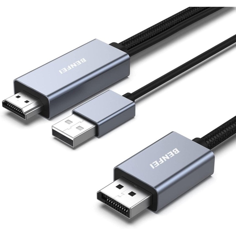 BENFEI 344GY-5M HDMI to DisplayPort Unidirectional 4K Active Cable with USB Powered 5M V28-ELEBEN344GY5M