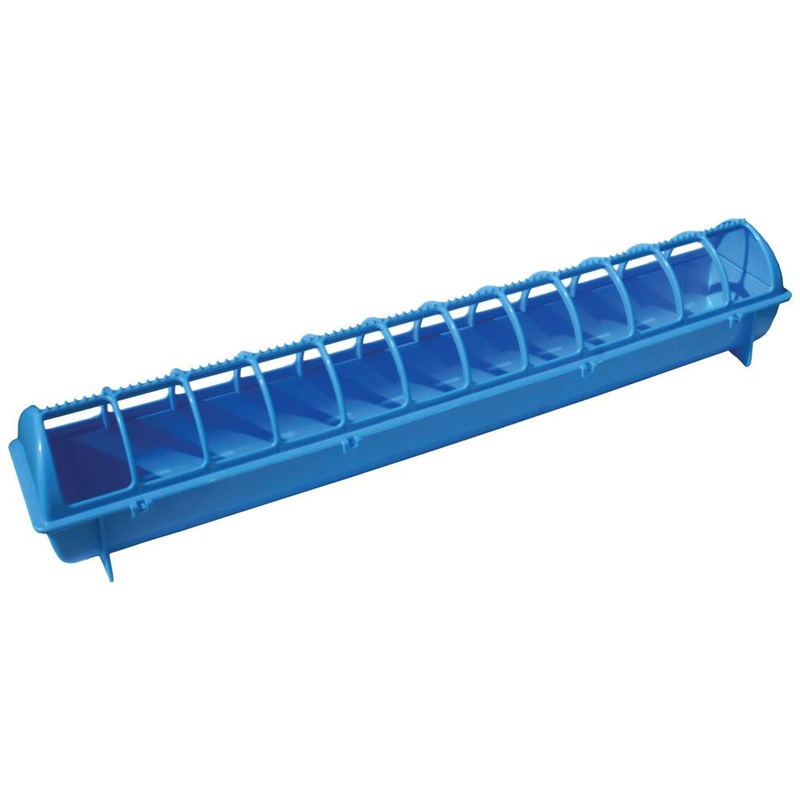 68cm Long Poultry Feeder Chicken Feeding Trough Blue Plastic Flip Top Container V238-SUPDZ-31390647550032