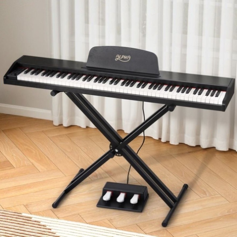 Alpha 88 Keys Digital Piano Keyboard Electronic w/ Stand EK-WP88-XBT-BK