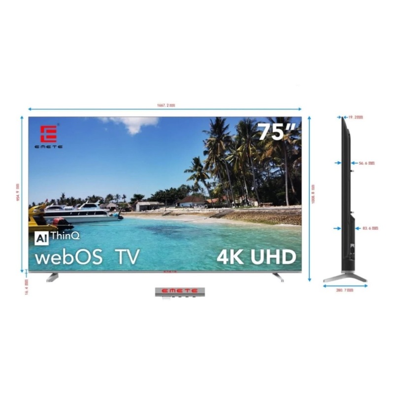 EMETE 75 Frameless UHD Smart WebOS TV V1005-9369900080910